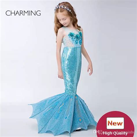 Mermaid Tail Kids High Quality Pageant Competition Pageant Gowns Long