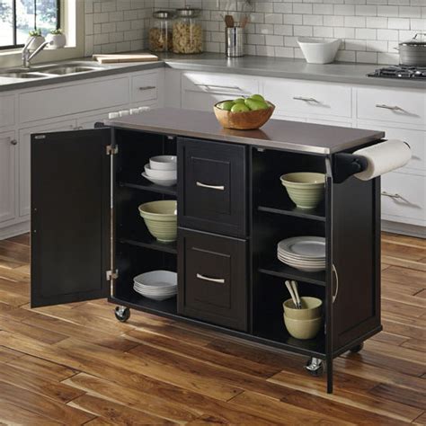 Wheels with a stopper for greater stability. Patriot Mobile Stainless Steel Kitchen Cart with Two ...
