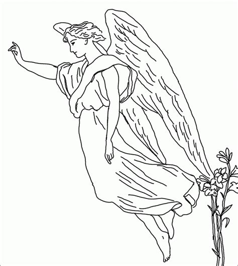 Angel Appears To Mary Coloring Page Sketch Coloring Page