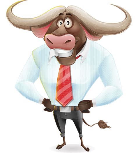 business buffalo cartoon vector character 112 graphics graphicmama cartoons vector