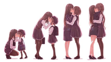 diferencia de edad besos de yuri [original] beso de anime de yuri fondo de pantalla pxfuel