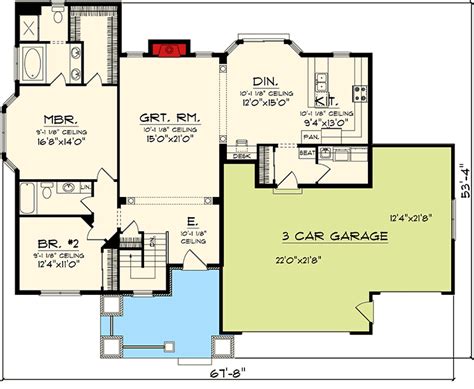 Most of these floor plans can be customized to your personal preference. 2 Bedroom Craftsman Ranch - 89862AH | Architectural ...