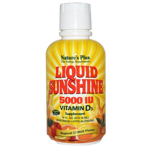 Natures Plus Liquid Sunshine Vitamin D3 Supplement Tropical Citrus