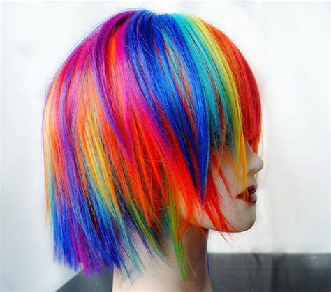 Rainbow Explosion Wig Colorful Bright Rave Emo Scene