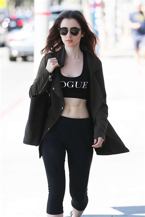 lily collins shows off her abs out in west hollywood 04 29 2017 celebmafia