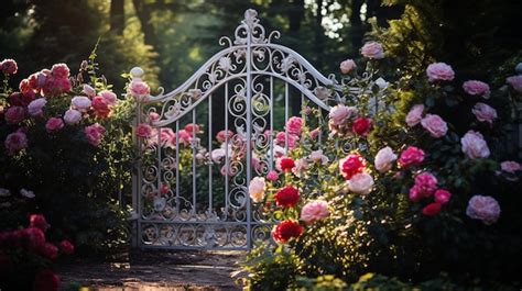 Premium Ai Image Rose Garden Gate