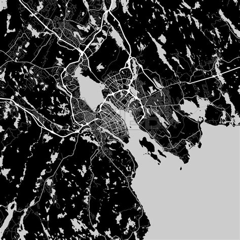 Halifax Nova Scotia Downtown And Surroundings Map In Dark Version