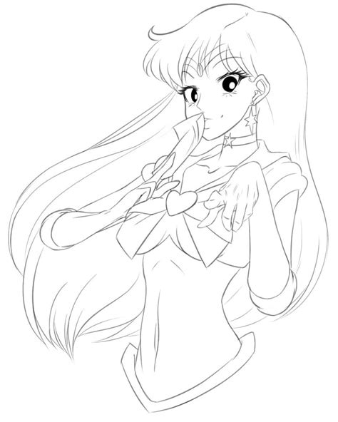 Hot Anime Girl Lineart