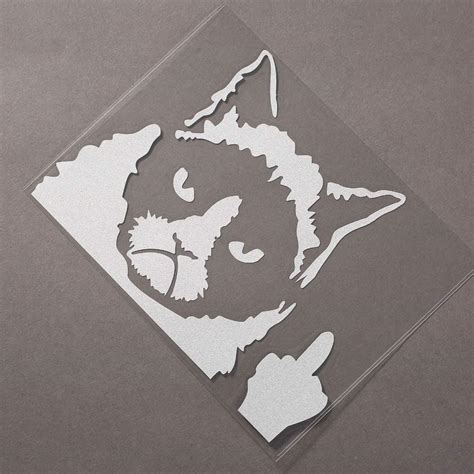 Douglas Store Grumpy Cat Claw Nail Middle Finger Flipping Off Decals