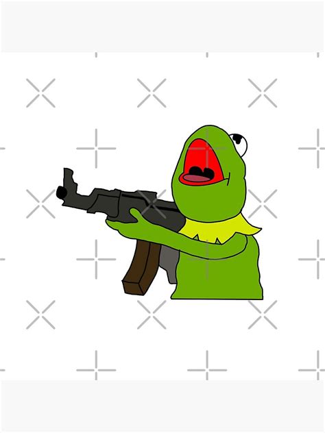 Funny Kermit The Frog Holding Machine Gun Photographic Print For