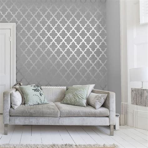 Sample Camden Trellis Wallpaper Soft Grey Silver 53 X 30cm