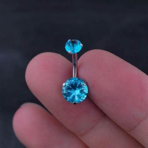 Double Clear Zircon Belly Button Ring Belly Piercing Jewelry Belly