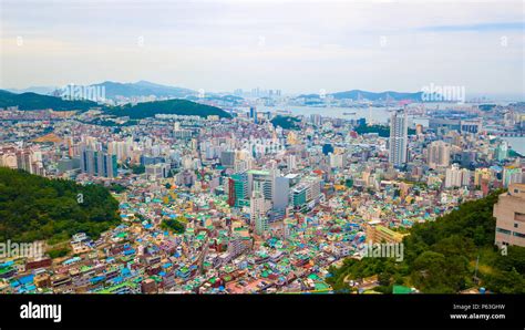 Aerial View Of Gamcheon Culture Village Located In Busan City Of South