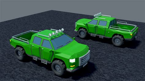 Pickup Truck Low Poly 3d Turbosquid 1447007