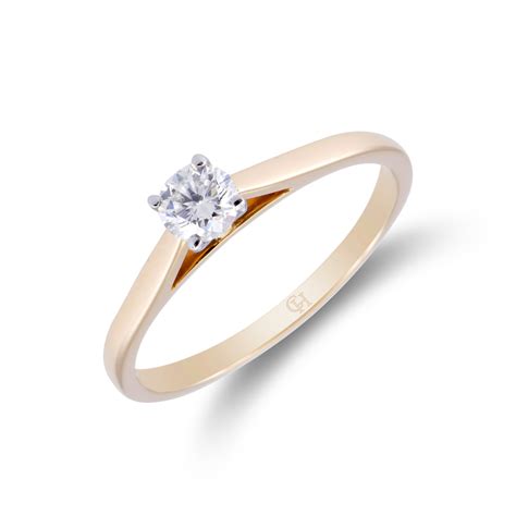 18ct Yellow Gold 0 33ct Diamond Solitaire Ring
