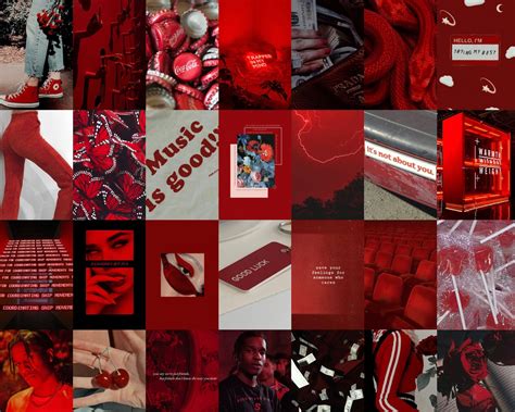 Red Wall Collage Kit Red Aesthetic Collage Kit Aesthetic Etsy