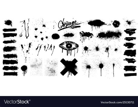 Collection Black Paint Royalty Free Vector Image