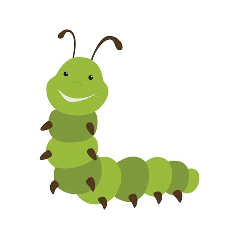 Premium Vector Cute Green Caterpillar Cartoon