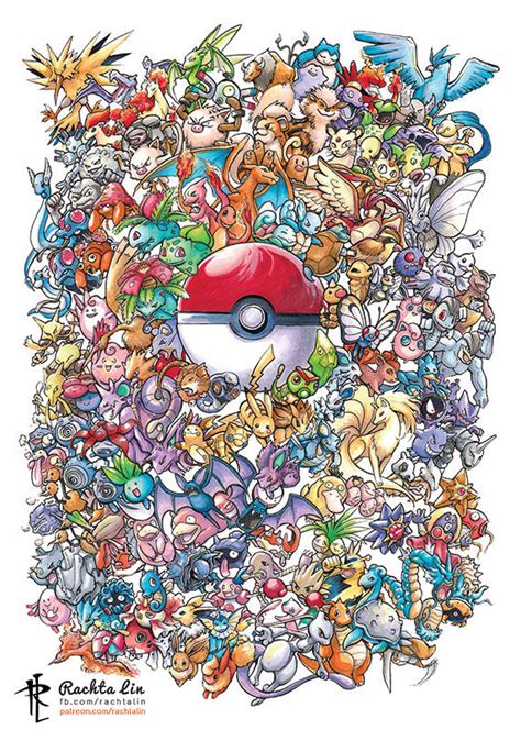 Pokemon 151 All Pokemons 1st Generation By Rachta On Deviantart