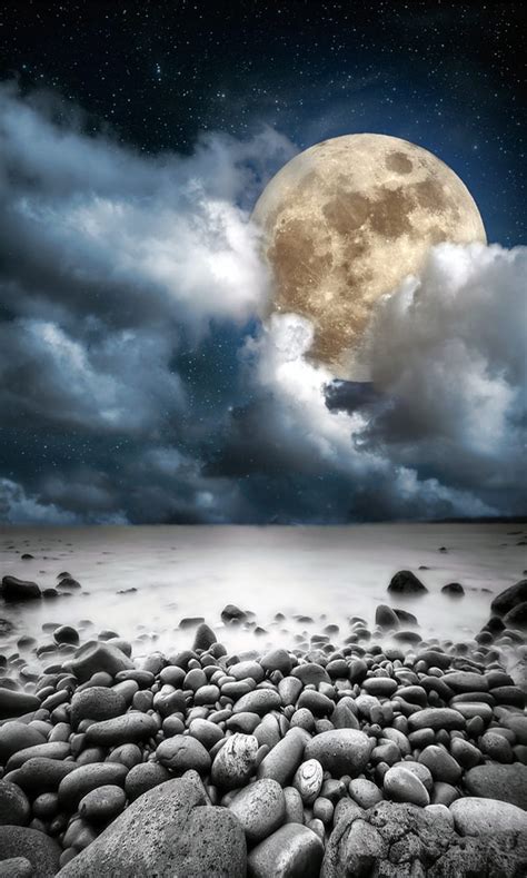 1920x1080px 1080p Free Download Moonlight Beach Full Moon Night