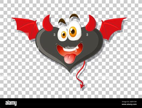 Heart Shape Devil With Facial Expression Illustration Stock Vector