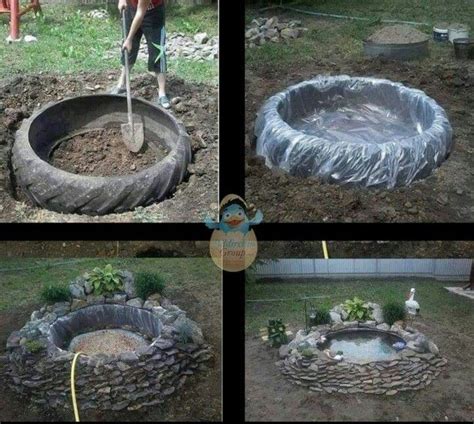 By the time your building a koi pond with a waterfall project is done it could look like these ponds. DIY Koi Fish/Goldfish Pond | Garden ideas homemade ...