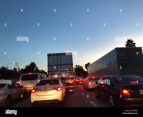 A Traffic Jam In Los Angeles Ca Stock Photo Alamy