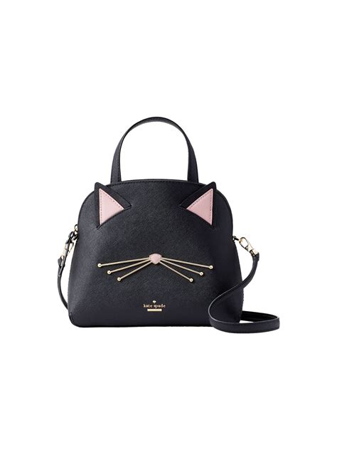 Kate Spade New York Cats Meow Lottie Leather Grab Bag Black Bags