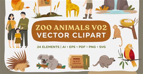 Zoo Animal Vector Clipart Pack 2 By Telllu On Envato Elements