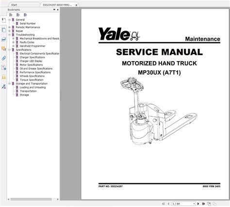 Yale Class 3 Electric Motor Hand Trucks Service Manuals Updated 07