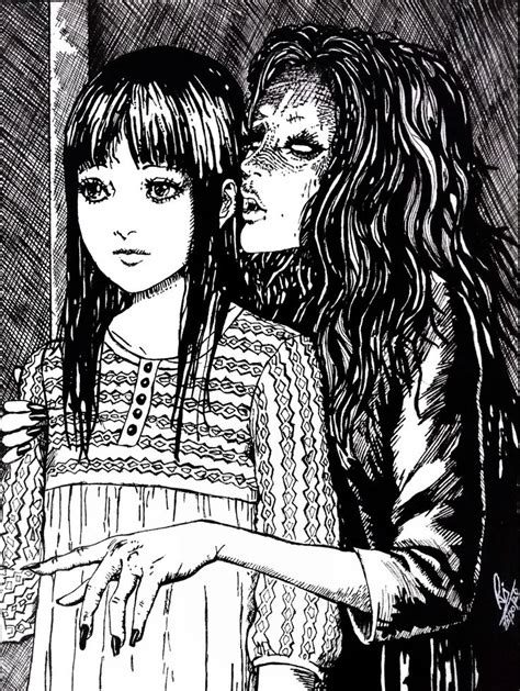 Whispering Woman Japanese Horror Junji Ito Horror Art