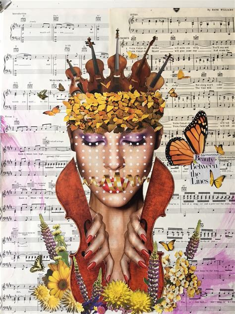 Original Mixed Media Collage Art Music Paper One Of A Kind Etsy