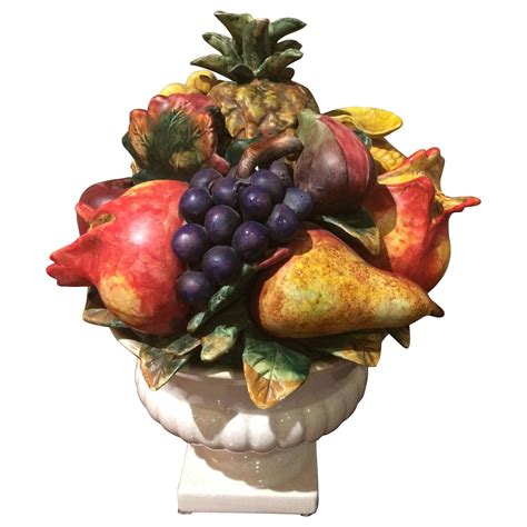 Mouthwatering Italian Ceramic Fruit Bowl Centerpiece For Sale At 1stdibs