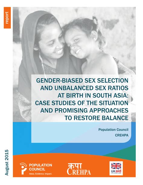 Pdf Gender Biased Sex Selection And Unbalanced Sex Ratios At Birth In