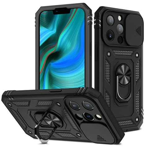 Designed For Iphone 13 Pro Max Case With Slide Camera Cover And Tempered