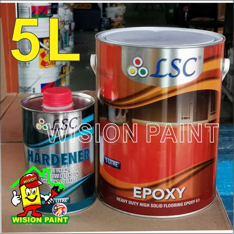 5 Liter Lsc Heavy Duty Two Pack Epoxy Floor Paint 4 Liter 1 Liter