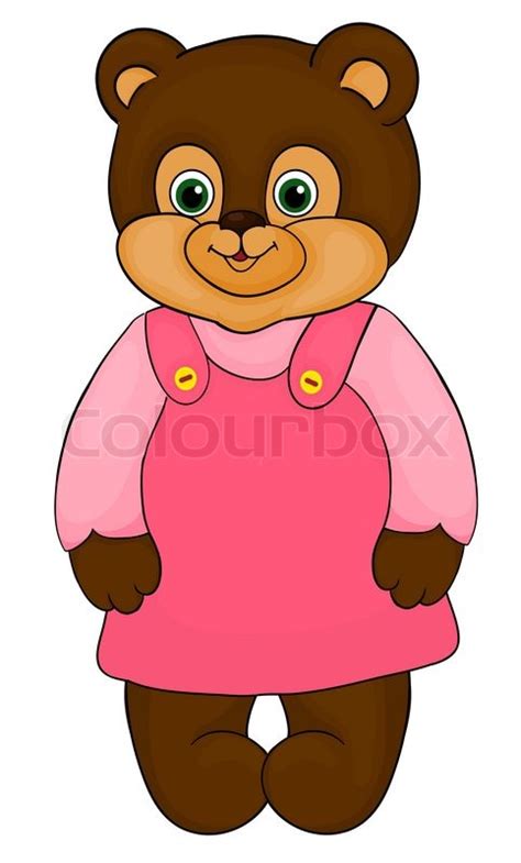 Little Girl Bear Cartoon Isolated On Stock Vector Colourbox