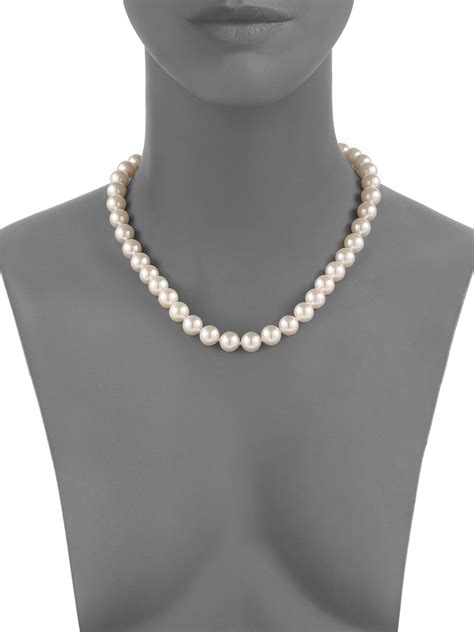 Lyst Majorica 10mm White Pearl Necklace18 In White Save 6