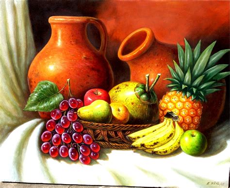 Bodegon Con Frutas Tropicales Painting By Eusebio Vidal Artmajeur