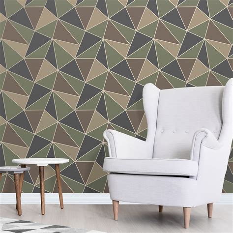 Geometric Wallpaper Room Decor Modern Various Designs And Colours Ebay
