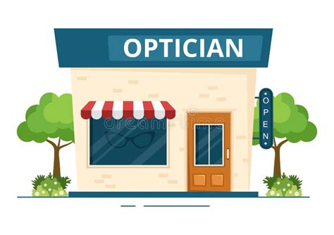 Eye Glasses Store Or Optical Shop With Accessories Optician Checking