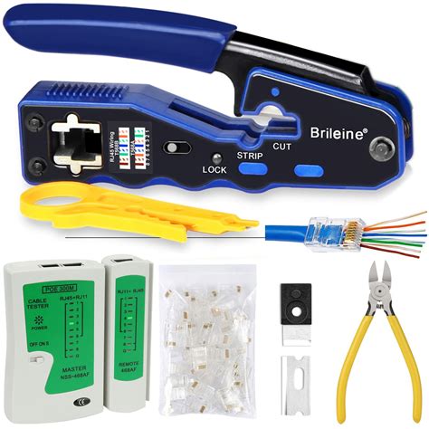 Buy Brileine Lan Network Cable Tester Rj45 Crimp Tool Pass Through
