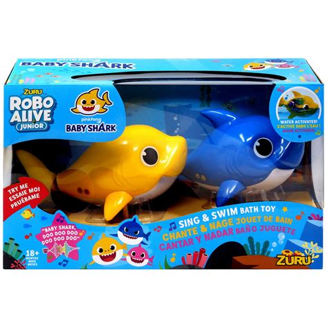Baby Shark Sing And Swim Baby And Daddy Shark Robotic Bath Toy 2 Pack