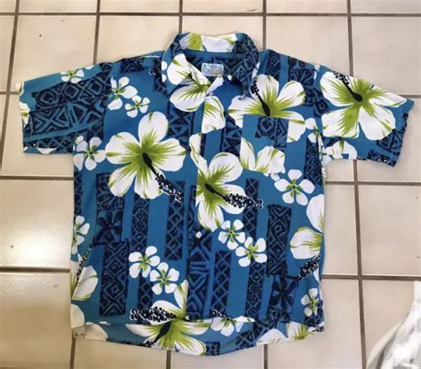 VINTAGE 1950S KAUAI Made In Singapore Aloha Hawaiian Print Shirt XL