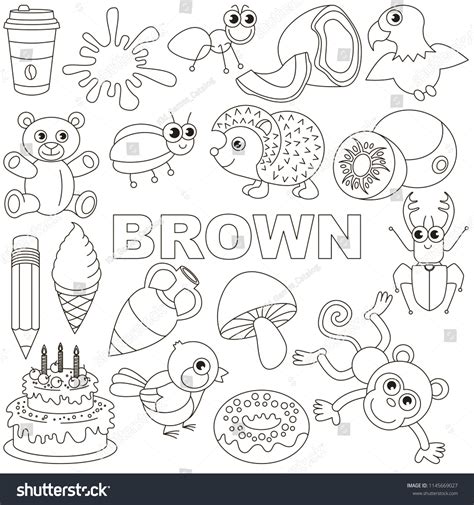Brown Colorless Objects Color Elements Set 스톡 벡터로열티 프리 1145669027