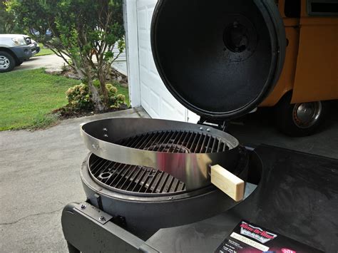 Akorn Kamado Grill Pizza Ring By Bbqube Stainless Steel With Wooden