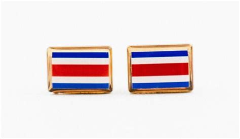 Costa Rican Flag Cufflinks Bar Earrings Etsy Earrings Costa Rican