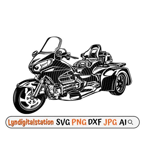 Trike Motorcycle Svg 3 Wheel Motorbike Clipart Biker Dad Cut File Trike