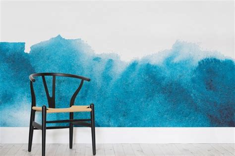 Blue Grunge Fading Paint Wallpaper Mural With Images Watercolor