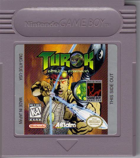 Turok Battle Of The Bionosaurs 1998 Game Boy Box Cover